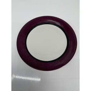 Pfaltzgraff Ceramic Dinner Plate 11" Maroon Rim White Center Elegant Dining Tabl